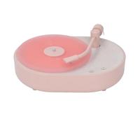 SALALIS LED Bluetooth Speaker Record Player Shaped Light with Diffuser Ideal for Cozy Nights 8W Sound (Pink Beige)