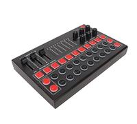 SALALIS Live Sound Card Portable and Adjustable Sound Mixer with 8 Effects for DJs Streaming and Musicians Black