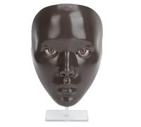 SALALIS Makeup Practice Face Full Face Mannequin Board with Stand for Makeup Beginners Silicone Reusable Full Practice Tool for Novice Beauticians (Dark Skin)