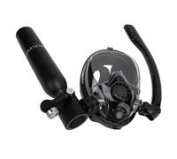 SALALIS Mini Diving Tank Face Cover Kit Lightweight Multi-Functional for Snorkeling Diving Activities (Black)
