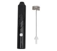 SALALIS Multifunctional Electric Milk Frother Compact Stylish Drink Mixer for Coffee Ice Cream, Handheld Whisk Foam Maker for Home Kitchen Stainless Steel (Black)