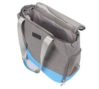 SALALIS Pet Shoulder Bag Breathable Comfortable for Cats Dogs Rabbits, 3-Way Zipper Opening for Metro Bus Travel, PU Leather Snow Pattern Cloth 15.7 X 7.9 X 11.4in (Blue)