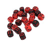 SALALIS Precise 48PCS Black and Red Plastic Table Game Dice Set for Party Bars Club, Durable Six Sided Dice for Various Interactive Board Games