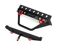 SALALIS RC Crawler Durable Black Front Rear Bumper LED Lights for Axial SCX10 - Iron Material - Applicable for RC Car Enthusiasts