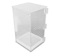 SALALIS Reptile Terrarium Tank Acrylic Highly Transparent Tank for Gecko Snake, Magnetic Door, Easy to Clean, for Arboreal Reptile Feeding Box (L)