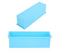 SALALIS Silicone Rectangle Soap Mold + Non-Stick Easy Demould DIY Making Tool for Family Enjoyment 10.2 X 2.8 X 3.1in for Soap Crafting Enthusiasts (Sky Blue)