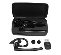 SALALIS Single Ear Wireless Earpiece with Double Mic Noise Cancellation, Auto Pairing for Business Travelers