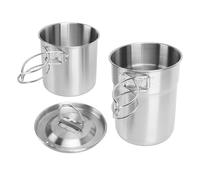 SALALIS Stainless Steel Multifunctional Foldable Camping Cookware Portable Cups Pot Set for Backpacking,Camping