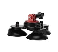 SALALIS Triple Suction Cup Mount for Action Camera with Twist-Lock Feature, Durable and Stable, Perfect for Car or Surfboard, Black