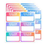 Salam My Name is Labels Hello My Name is Stickers 2 x 3 Inch - Name Labels Tags Sticker Labels for Themed Party Family Home School Office Conferences 120 Pcs