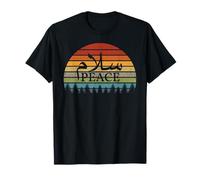 Salam Peace Arabic Calligraphy Retro Vintage Sunset Graphic T-Shirt