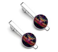 Salamander Sparkling Universes Men's Tie Clips Necktie Bar Pin Formal Business Suit Accessories 2-Pack