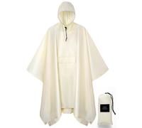 salamra 3 in 1 Hooded Rain Poncho Waterproof Raincoat Jacket for Men - white - XXXL