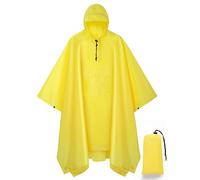 salamra Hooded Rain Poncho Waterproof Raincoat Jacket for Men/Women/Adults with Pocket, Yellow a, One size