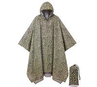salamra Hooded Rain Poncho Waterproof Raincoat Jacket with Pocket for Men/Women/Adults, Leopard