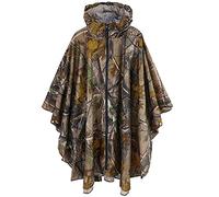 salamra Rain Poncho Jacket Coat Hooded Zipper Style for Women/Men/Adult with Pocket, Camouflage, One size