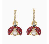 SALAN Fashion Jewelry New Ladybug Pierced Earrings Golden Cute Red Decorative Crystal Romantic Gift For Women