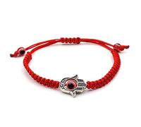 SALAN Handmade Acrylic Bracelet Red Evil Eye Bead Bracelet Hamsa Jewelry For Woman