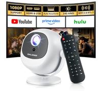Salange Bedroom Projector with Wifi Bluetooth,Home Cinema Projector 4K 1080P Support,Electric Focus/Auto Keystone,Mini Outdoor Proyector with Android 14 TV,Compatible with TV Stick,HDMI, Smartphone