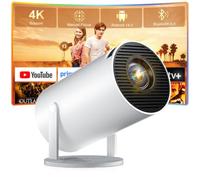 Salange HY300Pro Mini Projector 2026 | Android 14 Smart Projector with WiFi 6 Bluetooth 5.4,Supports 4K 1080P,AI Auto Keystone,Outdoor Portable Movie Projector Compatible with HDMI/USB,White