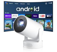 Salange HY300Ultra Mini Projector with Wifi 6 & Bluetooth 5.4, 4K Smart Projector, Auto Keystone Correction, Matte White