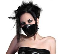 SALANSEX Latex Face Mask, Black Fashion Mask Muzzle, Accessory Mask, Adjustable Mask, Handmade Face Mask, Leather Mask, Washable Face Mask