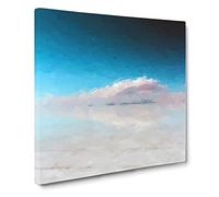 Salar de Uyuni Salt Flat in Bolivia Abstract Art Modern Canvas Wall Art Print Ready to Hang, Framed Picture for Living Room Bedroom Home Office Décor, 20x20 Inch (50x50 cm)