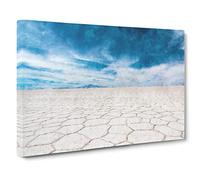 Salar De Uyuni Salt Flat In Bolivia Canvas Print | Gallery Wrapped 30mm Frame Wall Art | 24x16 inches | Ready to Hang | Abstract Picture | Living Room Bedroom Lounge Office