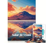 Salar De Uyuni Sunset 1000 Piece Jigsaws for Teenagers Puzzle Improve Recall Casual Relax Exact Edge Stylish Gift (38x52cm)