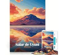 Salar De Uyuni Sunset 1000 Pieces Jigsaw Puzzles for Teenagers Logic Train Toy Quiet Fun Smooth Cut Lovely Gift (50x75cm)