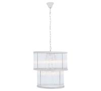 salas ribbed pattern 2 tier chandelier light in nickel