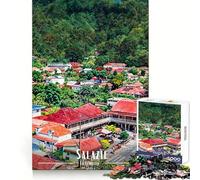 Salazie Village, La Reunion 1000 Teenager Pieces Jigsaw Puzzle Memory Boost Calm Escape Pattern Assembly Warm Surprise (50x75cm)