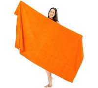 SALBAKOS Luxury 100% Turkish Cotton 40x80 in Extra Large Beach & Bath Towels | Oversized Bath Sheets | Premium Hotel Quality Thick Soft Absorbent Turkish Towel (Pack of 1, Orange, Jumbo Bath Sheet)