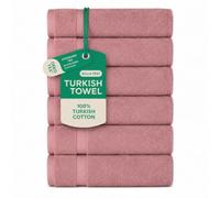 SALBAKOS Luxury Hotel and Spa Turkish Cotton Eco-Friendly Hand Towel Set Hand Towel 6 Pieces Rose