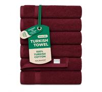 SALBAKOS Luxury Hotel and Spa Turkish Cotton Eco-Friendly Hand Towel Set Hand Towel 6 Pieces Wine