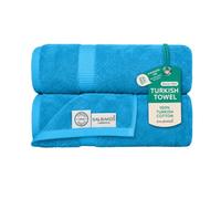 SALBAKOS Turkish Luxury Hotel and Spa Turkish Cotton, Organic, Eco-Friendly Bath Sheet (Set of 2) Bath Sheets 35"x70"- Qty 2 Aqua