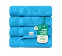 SALBAKOS Turkish Luxury Hotel and Spa Turkish Cotton, Organic, Eco-Friendly Bath Sheet (Set of 2) Bath Towel - Qty 4 Aqua