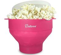 Salbree Collapsible Silicone Popcorn Maker, Microwave Safe 16 Cup Bowl, Uses Hot Air and Oil, Always Optional - Most Available Colours (Magenta)