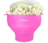 Salbree The Original Microwave Popcorn Popper, Silicone Popcorn Maker, Collapsible Microwavable Bowl - Hot Air Popper - No Oil Required - The Most Colors Available (Pink)