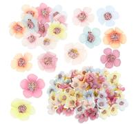 salbsever 100 Pcs Artificial Flower Heads Craft Flowers Mini Flowers for Crafts Fabric Daisy Flower Heads Small Silk Faux Flowers for Wedding Garland Home Decor DIY Floral Decor