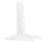 salbsever 12 Pack Faux Pearl Necklace, Christmas Tree Beads Garland, Long Decorations for Christmas Chains, Tea Party, 1920s Accessories for Wedding, Party, Costume Matching