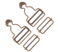 salbsever 2 Pairs Overall Braces Buckles Adjustable Dungaree Clips Metal Suspender Clip Replacement with Rectangle Buckle DIY Button No-Sew Accessories for Overall Bib Pant Trousers Jeans Jacket