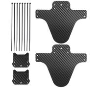 salbsever 2 Sets Mountain Bike Mud Guard Mountain Bike Fender Rear and Front Compatible Bicycle Mudguard Adjustable 29" Plus Size with 12 Cable Ties for Bikes Wheel Sizes and All Disc Brake Bicycles