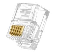 salbsever 20 Pack RJ11 Connectors RJ11/RJ12 6P6C Pass Through Connector, 3 Prong Telephone Modular Plug for Phone Line Cord, Gold Plated Pins Compatible with Solid and Stranded Wires