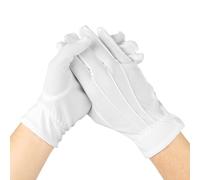 Salbsever Fancy Dress White Formal Gloves with Snap - Thin Cotton Marching Mime Butler Honor Guard Gloves for Men
