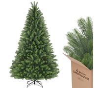 SALCAR 100% Injection Moulded Artificial Christmas Tree 180 cm, Artificial Christmas Tree with 762 PE Branch Tips, Elegant Nordmann Fir, Includes Gloves and Metal Stand