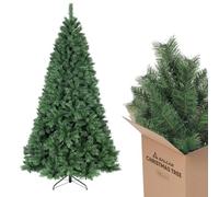 SALCAR 6ft Christmas Tree - Artificial Christmas Tree with Metal Stand, 180cm Fake Xmas Tree, Easy Assembly Nordmann Fir for Living Room, Hallway & Entrance