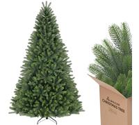SALCAR 7ft Realistic Xmas Tree - Full & Bushy 100% PE Tips, Easy Setup with Sturdy Metal Stand, 210cm Artificial Christmas Tree for Indoor Festive Decor