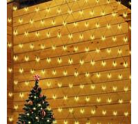 SALCAR Christmas Net Lights, 204 Warm White LEDs, 2 x 2m Waterproof Low Voltage Net Light for Outdoor Balcony, Garden, Fence, Xmas Tree, Birthday, Wedding & Party Decorations