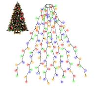 SALCAR Christmas Tree Lights, 2m x 8 Strands, 280 LED Fairy Lights for 6-8ft Christmas Tree, Easy to Install Tree Decoration Light for Indoor and Outdoor, 8 Modes, Memory & Timer Function